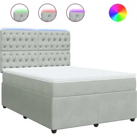 vidaXL Boxspringbett 140 x 200 cm Hellgrau