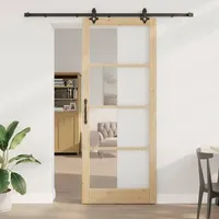 vidaXL Schiebetür mit Hardware-Set 93x232 cm Massivholz-Kiefer