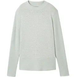 TOM TAILOR Damen Langarmshirt mit Rippstruktur, grün, Uni, Gr. XXL