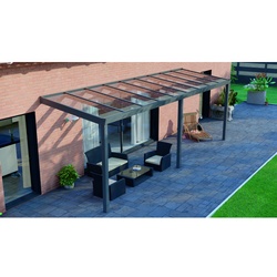 GARDENDREAMS Terrassenüberdachung »Legend«, BxT: 700 x 250 cm, grau / RAL9007, Glasdach