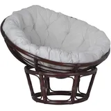 MiaMöbel Sessel Rattan 100 cm Modern 100% Baumwolle Rattan Braun
