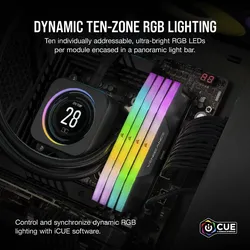 CORSAIR Arbeitsspeicher "VENGEANCE RGB DDR5 5600 32GB (2x16GB)", schwarz, 2x16GB, 5600 MHz, Arbeitsspeicher, Intel optimiert