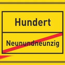 Hundert Neunundneunzig Schild Ortsschild A2 (420x594mm)