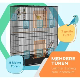 PawHut Vogelkäfig Vogelhaus 97 x 58 x 160 cm schwarz