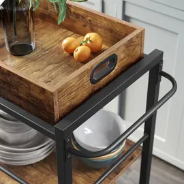 VASAGLE Servierwagen, mit Tablett, Vintagebraun