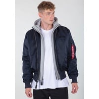 Alpha Industries MA-1 D-Tec Bomberjacke mit Stehkragen, Blau, L