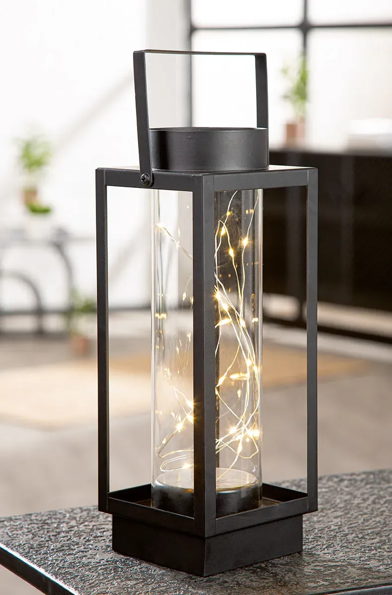 LED Windlicht Luna schwarz 40cm