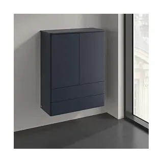 Villeroy & Boch Villeroy und Boch Antao Highboard K47000HG 81,4x103,9x35,6cm, Waschbeckenplattenfarbe Lack, midnight blue matt lacquer