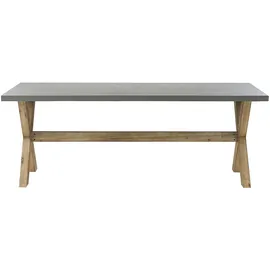 Beliani Olbia Gartentisch 200 x 100 x 75 cm Grau/Braun