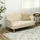 Homcom 2 Sitzer Sofa, Kleine Couch mit Samtoptik, Holzbeine, Dicke Gepolsterter Polstersofa mit Armlehne für Wohnzimmer, Schlafzimmer, 130 x 74B x 79H cm-Cremeweiß | Gr.: onesize