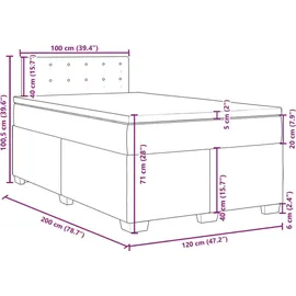 vidaXL Boxspringbett 120 x 200 cm Schwarz