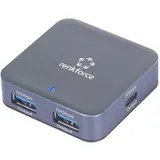 Renkforce USB-C auf USB-A 2+2 Port Aluminium-Grau