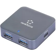 Renkforce USB-C auf USB-A 2+2 Port Aluminium-Grau