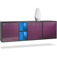 Vladon Sideboard Brombeere, Holzwerkstoff, 182x53x35 cm, Wohnzimmer, Kommoden, Sideboards,