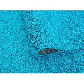 Sanat Hochflor-Läufer SANAT "LOCA" Gr. 11, blau (aquablau), B:67cm H:30mm L:230cm, Kunstfaser, Teppiche, Wohnzimmer, Langflor, Shaggy, Schlafzimmer