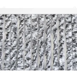 Lemodo Flauschvorhang 56x185cm schwarz-silber-weiß meliert, Fliegenschutz, Türvorhang