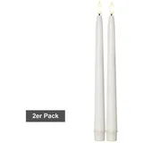 Star Trading Kerzen Set Flamme Slim, 2 Stück, Antik-Kerzen, Weiß, led, Timer, Warmw | Gr.: onesize