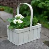Hti-Living Pflanzkorb Weiß mit Henkel