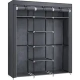 Songmics Stoffschrank, faltbare Garderobe mit 2 Kleiderstange, 175 x 45 cm, grau RYG12G