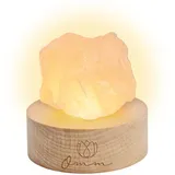 Moses moses. Omm for you LED-Kristall-Licht – mit abnehmbaren Rosenquarz, warmweißen Licht und einem Holzsockel (Durchmesser: 8 cm), spirituelles Wohnaccessoire für Meditation