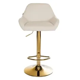 CLP 2er Set Barhocker Braga Gold Stoff creme