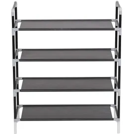 vidaXL Schuhregal 100 x 80 x 57 cm schwarz / schwarz