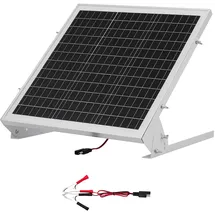 Vevor 12V Monokristallines Solarpanel-Kit 20W, Batterieladegerät mit integriertem MPPT-Controller & verstellbarer Halterung, IP65 wasserdicht für Auto, Boot, Wohnmobil, Anhänger, Hausdach