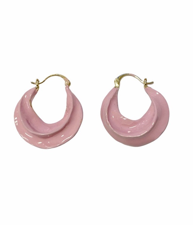 Africa Enamel Earrings Baby Pink - Vergoldetes Messing / 25 - Onesize - Pico