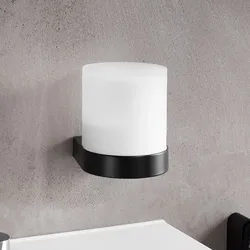 Emco flow Sensor-Seifenspender mit Stülpbecher aus satiniertem Kristallglas, Accessoires, schwarz