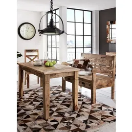 SIT Möbel 2er Set lackiertes Mangoholz natur-antik | B 45 x 45 x 100 cm | beige