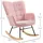 Homcom Schaukelstuhl Polyester 98 x 101 x 69 cm Rosa mit Relax-Funktion