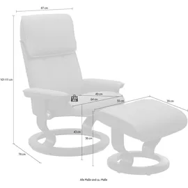 Stressless Stressless® Relaxsessel »Admiral«, (Set, Relaxsessel inkl. Hocker), mit Classic Base, Größe M & L, Gestell Eiche schwarz