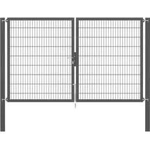 GAH Alberts Doppeltor Flexo Plus 300 cm x 180 cm Pfosten 100 cm x 100 cm Anthrazit