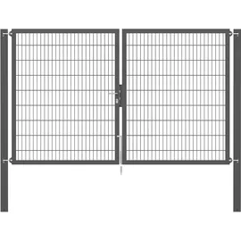 GAH Alberts Doppeltor Flexo Plus 300 cm x 180 cm Pfosten 100 cm x 100 cm Anthrazit