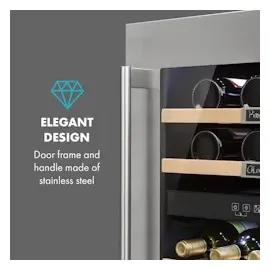 Klarstein Vinsider 36 Weinkühlschrank 2 Kühlzonen 5-22°C 94l Edelstahl