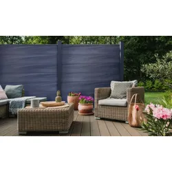 BPC Zaun Maribo  - Steingrau  - aus BPC (Bamboo Polymer Composite)