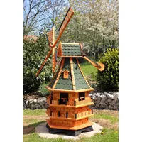 XXL Windmühle 1,50 m, Windmühlen mit Solar behandelt grün Typ 21.1 - Grün