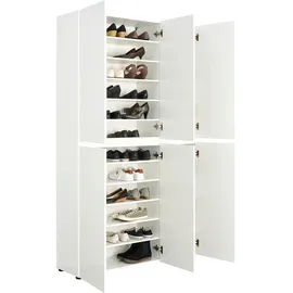 home24 Schuhschrank 120 x 200 x 34 cm hochglänzend / weiß