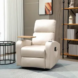 Homcom Relaxsessel mit Massagefunktion, Fernsehsessel mit Liegefunktion, Drehbarem Tisch, Massagesessel, Ruhesessel mit Fernbedienung, Feder,