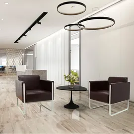 HJH Office Loungesessel ARUBA Kunstleder 56 x 56 x 74 cm Braun höhenverstellbar