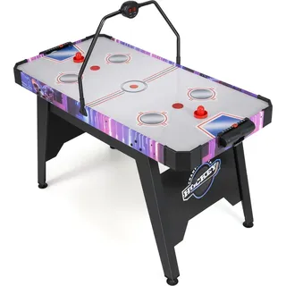 COSTWAY Airhockey Tisch, Air Hockey Spieltisch elektrisch mit LED-Digitalanzeige, 12V Motor, 2 Schläger&2 Pucks, Tischhockey, Lufthockey Speedhockey - Schwarz