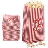 Relaxdays Popcorntüten 144er Set, Papier, Zubehör Kino, Filmabend, Kindergeburtstag, Retro Tüten für Popcorn, rot-weiß, Pack