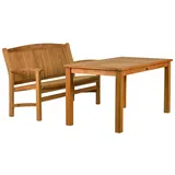 Kai Wiechmann Garten-Essgruppe Premium Teak Sitzgruppe aus 1 Bank 120 cm und 1 Tisch 120 x 80 cm, (2-tlg., 1 Bank, 1 Tisch), hochwertiges Set aus Teak Gartenbank und Esstisch