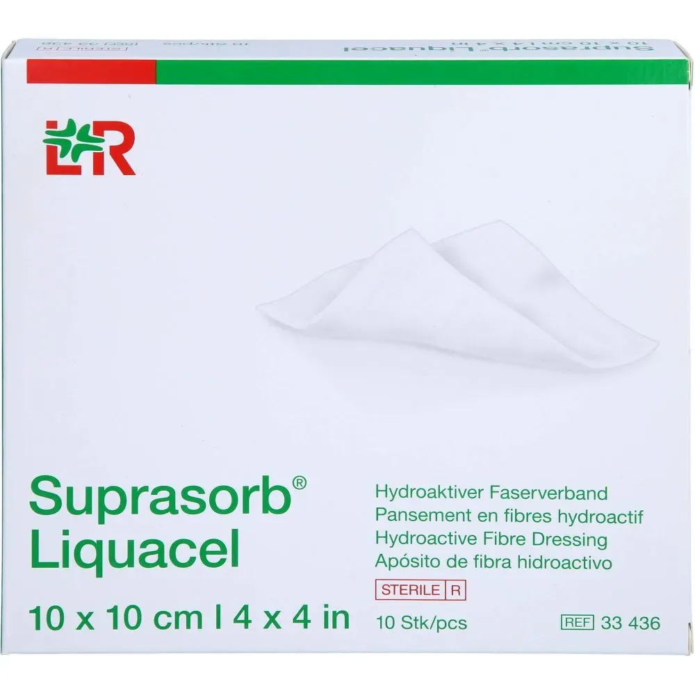 SUPRASORB Liquacel hydroakt.Faserverb.10x10 cm 10 St