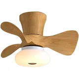 64W Deckenventilatoren Mit Beleuchtung Und Fernbedienung Kleine Deckenventilator Lampe Dimmbar 6 Geschwindigkeit Timing Moderne Leise Deckenventilator Licht Für Schlafzimmer Kinderzimmer,Holzmaserung