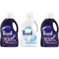 PERWOLL Flüssig-Set 3x 27 Waschladungen (81WL) 2x Black Blütenmeer & 1x White, Feinwaschmittel-Set reinigt sanft und erneuert dunkle Farben/Weiß und Fasern, mit Dreifach-Renew-Technologie