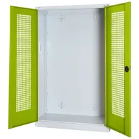 C+P Modul-Sportgeräteschrank mit Lochblech-Flügeltüren, HxBxT 195x120x50 cm, Ergo-Lock Muldengriff,