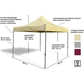 GRASEKAMP Faltpavillon Modena 3 x 3 m Grau