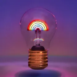 LED-Deko-Glühbirne Regenbogen MAGS mehrfarbig, 12 cm