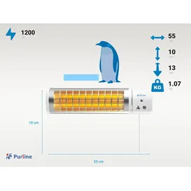 PurLine Halogen-Heizung 1200 W Weiß